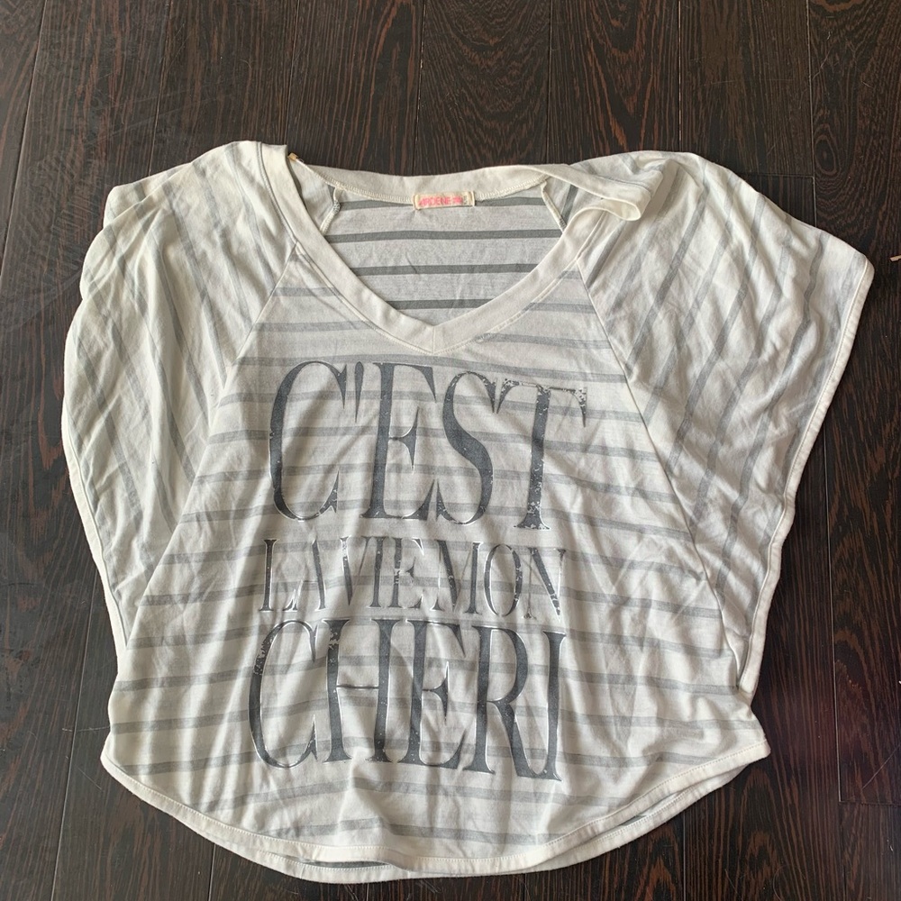 Ardene C’est la vie mon cheri white shirt XL